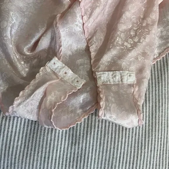 Natori Pink Satin Lace Bodysuit Small Vintage Style Lingerie Teddy Sleepwear - Picture 7 of 7